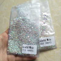 1440pcs Flatback Nail Crystals Rhinestones for Nails 3D Nail Art Decorations SS3-SS12 DIY Glass Gems Stones AB Clear Rose Gold