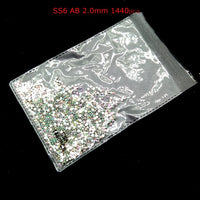 1440pcs Flatback Nail Crystals Rhinestones for Nails 3D Nail Art Decorations SS3-SS12 DIY Glass Gems Stones AB Clear Rose Gold