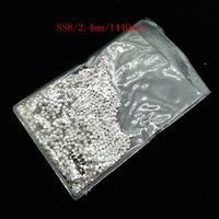 1440pcs Flatback Nail Crystals Rhinestones for Nails 3D Nail Art Decorations SS3-SS12 DIY Glass Gems Stones AB Clear Rose Gold