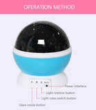 Romantic Starry Sky LED Night Light Projector Battery USB Night Light Creative Birthday Toys For Children