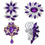 New Bride Bouquet Summer Purple Brooch Jewelry Korean Flower Crystal Rhinestone Brooch Pins Brooches For Wedding Women