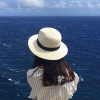 Summer unisex sun hat casual vacation Panama straw hat women wide brim Beach jazz men hats Foldable Chapeau