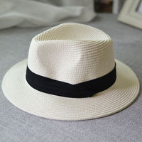 Summer unisex sun hat casual vacation Panama straw hat women wide brim Beach jazz men hats Foldable Chapeau