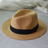 Summer unisex sun hat casual vacation Panama straw hat women wide brim Beach jazz men hats Foldable Chapeau