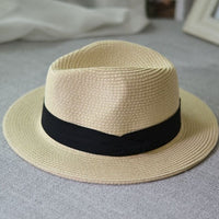 Summer unisex sun hat casual vacation Panama straw hat women wide brim Beach jazz men hats Foldable Chapeau