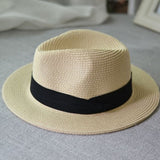 Summer unisex sun hat casual vacation Panama straw hat women wide brim Beach jazz men hats Foldable Chapeau
