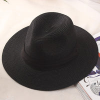 Summer unisex sun hat casual vacation Panama straw hat women wide brim Beach jazz men hats Foldable Chapeau