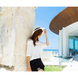 Summer unisex sun hat casual vacation Panama straw hat women wide brim Beach jazz men hats Foldable Chapeau