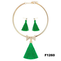 Nigerian Wedding Bridal Jewelry Sets Crystal Tassel Necklace & Pendant Women Statement Collar Water Drop Jewelry Sets