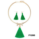 Nigerian Wedding Bridal Jewelry Sets Crystal Tassel Necklace & Pendant Women Statement Collar Water Drop Jewelry Sets