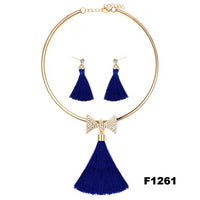 Nigerian Wedding Bridal Jewelry Sets Crystal Tassel Necklace & Pendant Women Statement Collar Water Drop Jewelry Sets
