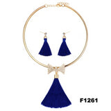 Nigerian Wedding Bridal Jewelry Sets Crystal Tassel Necklace & Pendant Women Statement Collar Water Drop Jewelry Sets