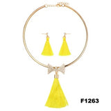 Nigerian Wedding Bridal Jewelry Sets Crystal Tassel Necklace & Pendant Women Statement Collar Water Drop Jewelry Sets