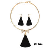 Nigerian Wedding Bridal Jewelry Sets Crystal Tassel Necklace & Pendant Women Statement Collar Water Drop Jewelry Sets