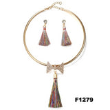Nigerian Wedding Bridal Jewelry Sets Crystal Tassel Necklace & Pendant Women Statement Collar Water Drop Jewelry Sets