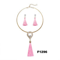 Nigerian Wedding Bridal Jewelry Sets Crystal Tassel Necklace & Pendant Women Statement Collar Water Drop Jewelry Sets