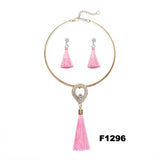 Nigerian Wedding Bridal Jewelry Sets Crystal Tassel Necklace & Pendant Women Statement Collar Water Drop Jewelry Sets
