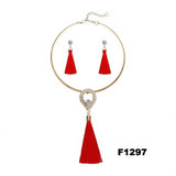 Nigerian Wedding Bridal Jewelry Sets Crystal Tassel Necklace & Pendant Women Statement Collar Water Drop Jewelry Sets
