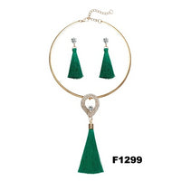 Nigerian Wedding Bridal Jewelry Sets Crystal Tassel Necklace & Pendant Women Statement Collar Water Drop Jewelry Sets