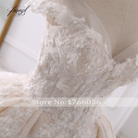 Sexy Sweetheart Lace Ball Gown Wedding Dresses  Applique Beaded Flowers Chapel Train Bride Gown Vestido De Noiva