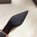 Fashion Women Pointed Toe Slipper Nude White Square Low Heels Outsides Ladies Slides Luxury Brand Beach Mules Shoes