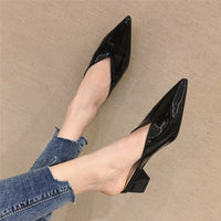 Fashion Women Pointed Toe Slipper Nude White Square Low Heels Outsides Ladies Slides Luxury Brand Beach Mules Shoes