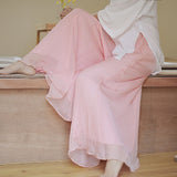 Women Summer Pants Loose Style Women Wide Leg Pants White Oversized Women Boho Pink Pants Female Trousers