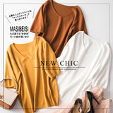 Short Sleeve V-neck Cashmere Sweater