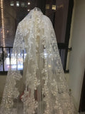 Bling Bling Sequins Beads Cathedral Bridal Veils Appliques Lace Edge Crystals 1T With Comb Attached Custom Made Long 5 M Wedding