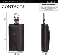 Men's Car Keys Wallets Genuine Cowhide Leather Male Key Holder Organizer Housekeeper Keychain Purse Key Ring Bag Keys Case Pouch