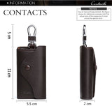 Men's Car Keys Wallets Genuine Cowhide Leather Male Key Holder Organizer Housekeeper Keychain Purse Key Ring Bag Keys Case Pouch