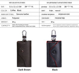 Men's Car Keys Wallets Genuine Cowhide Leather Male Key Holder Organizer Housekeeper Keychain Purse Key Ring Bag Keys Case Pouch