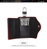 Men's Car Keys Wallets Genuine Cowhide Leather Male Key Holder Organizer Housekeeper Keychain Purse Key Ring Bag Keys Case Pouch