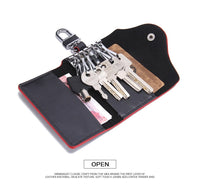 Men's Car Keys Wallets Genuine Cowhide Leather Male Key Holder Organizer Housekeeper Keychain Purse Key Ring Bag Keys Case Pouch