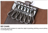 Men's Car Keys Wallets Genuine Cowhide Leather Male Key Holder Organizer Housekeeper Keychain Purse Key Ring Bag Keys Case Pouch
