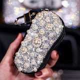 New Luxury Pearls Car Tissue Box Crystal Diamond Block type Tissue Boxes Holder for Women Paper Towel Cover Case Car Styling