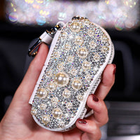 New Luxury Pearls Car Tissue Box Crystal Diamond Block type Tissue Boxes Holder for Women Paper Towel Cover Case Car Styling