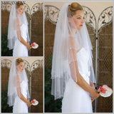 Simple Two Layers Short Tulle White Wedding Veils Cheap  Ivory Bridal Veil for Bride for Mariage Wedding Accessories Comb