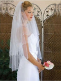 Simple Two Layers Short Tulle White Wedding Veils Cheap  Ivory Bridal Veil for Bride for Mariage Wedding Accessories Comb